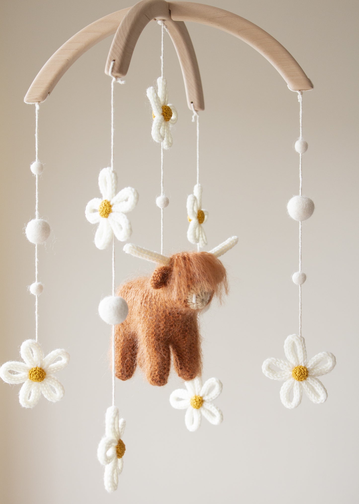 Cow & daisies nursery mobile