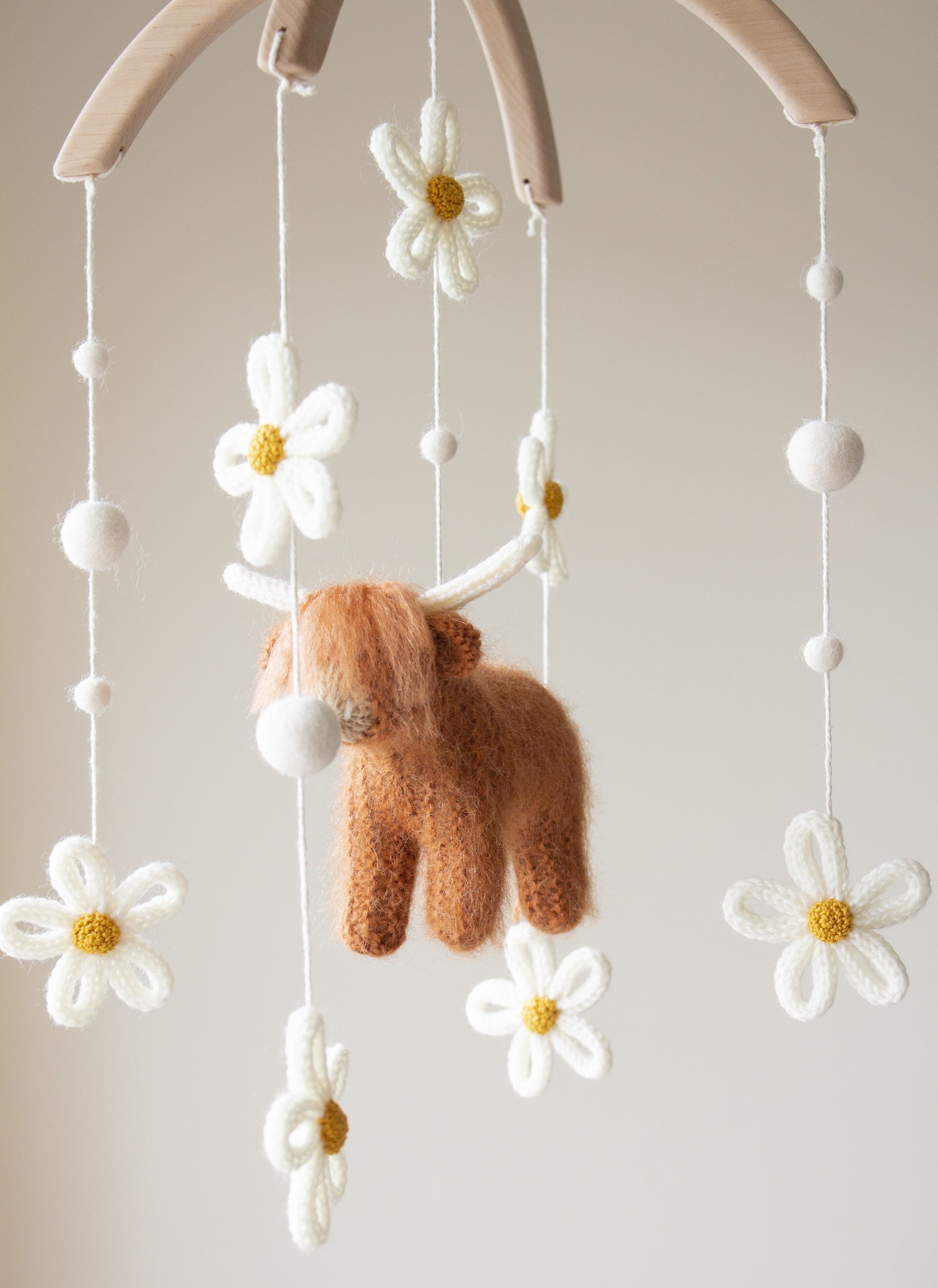Cow & daisies nursery mobile
