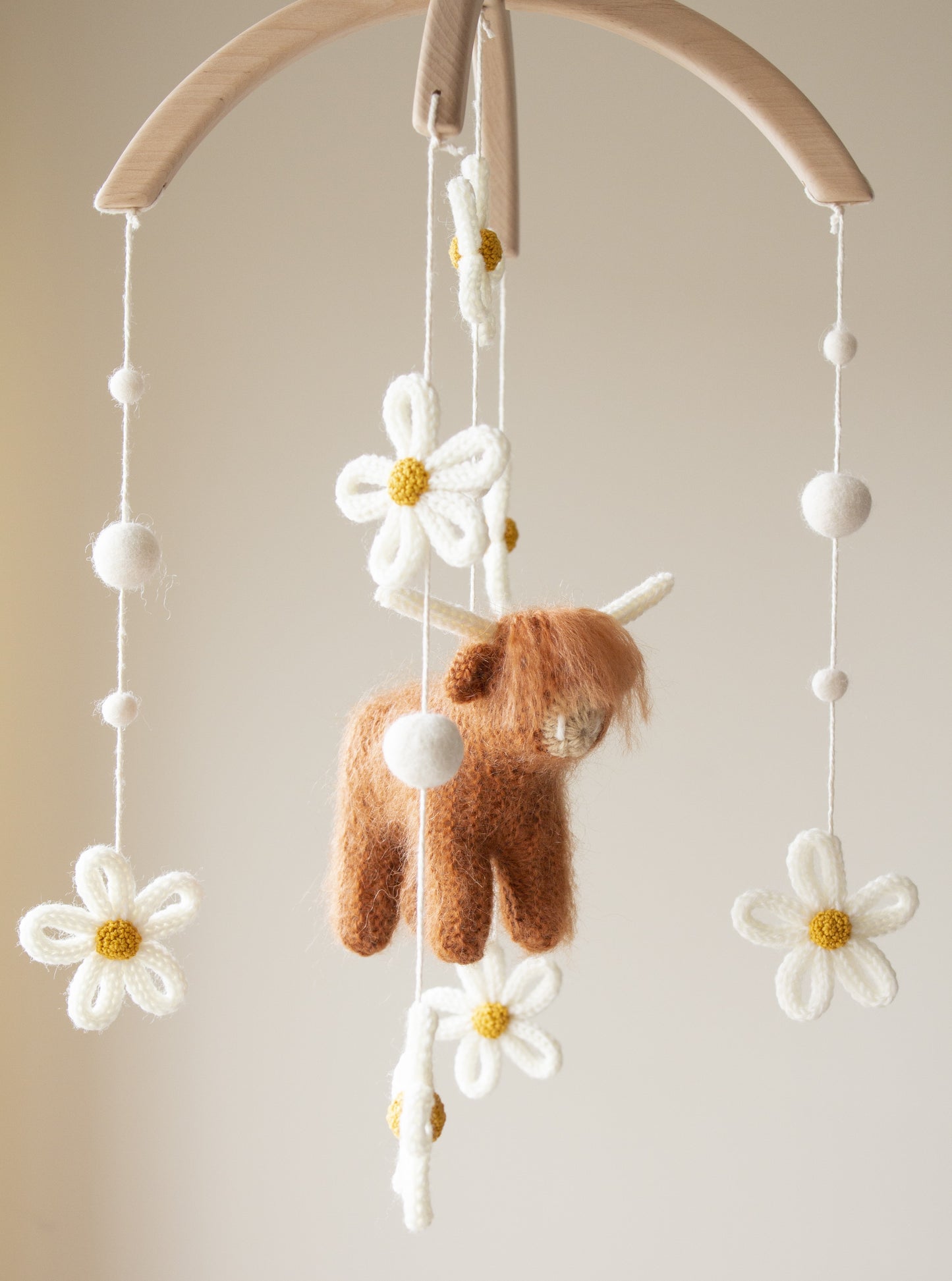 Cow & daisies nursery mobile