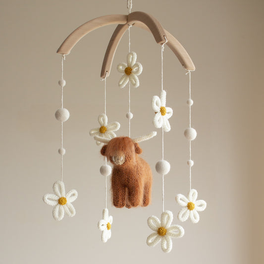 Cow & daisies nursery mobile