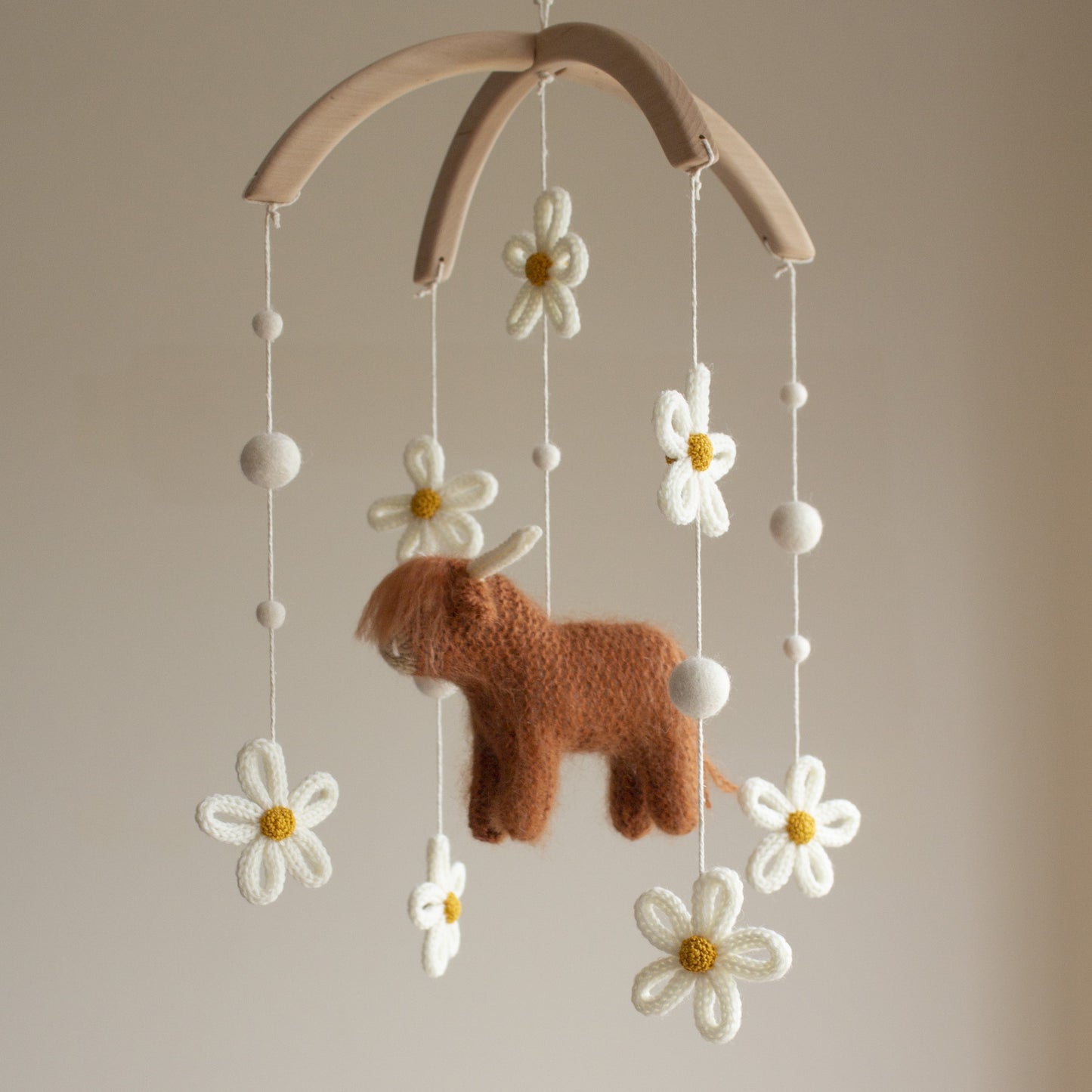 Cow & daisies nursery mobile