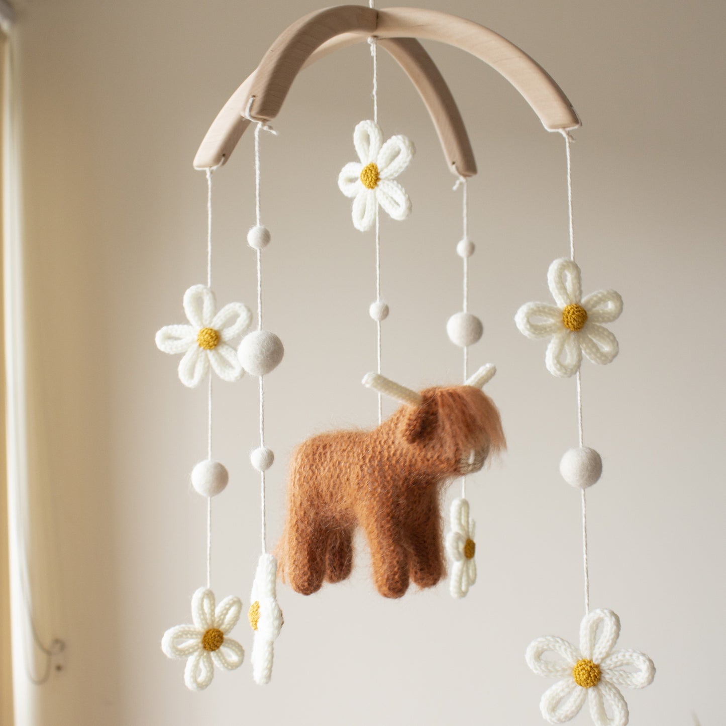 Cow & daisies nursery mobile