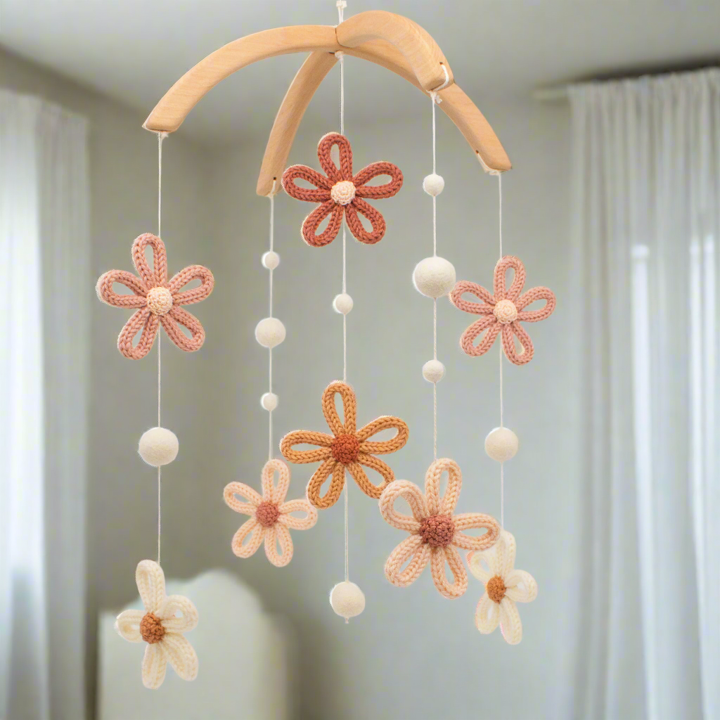 Daisies nursery mobile multicolored
