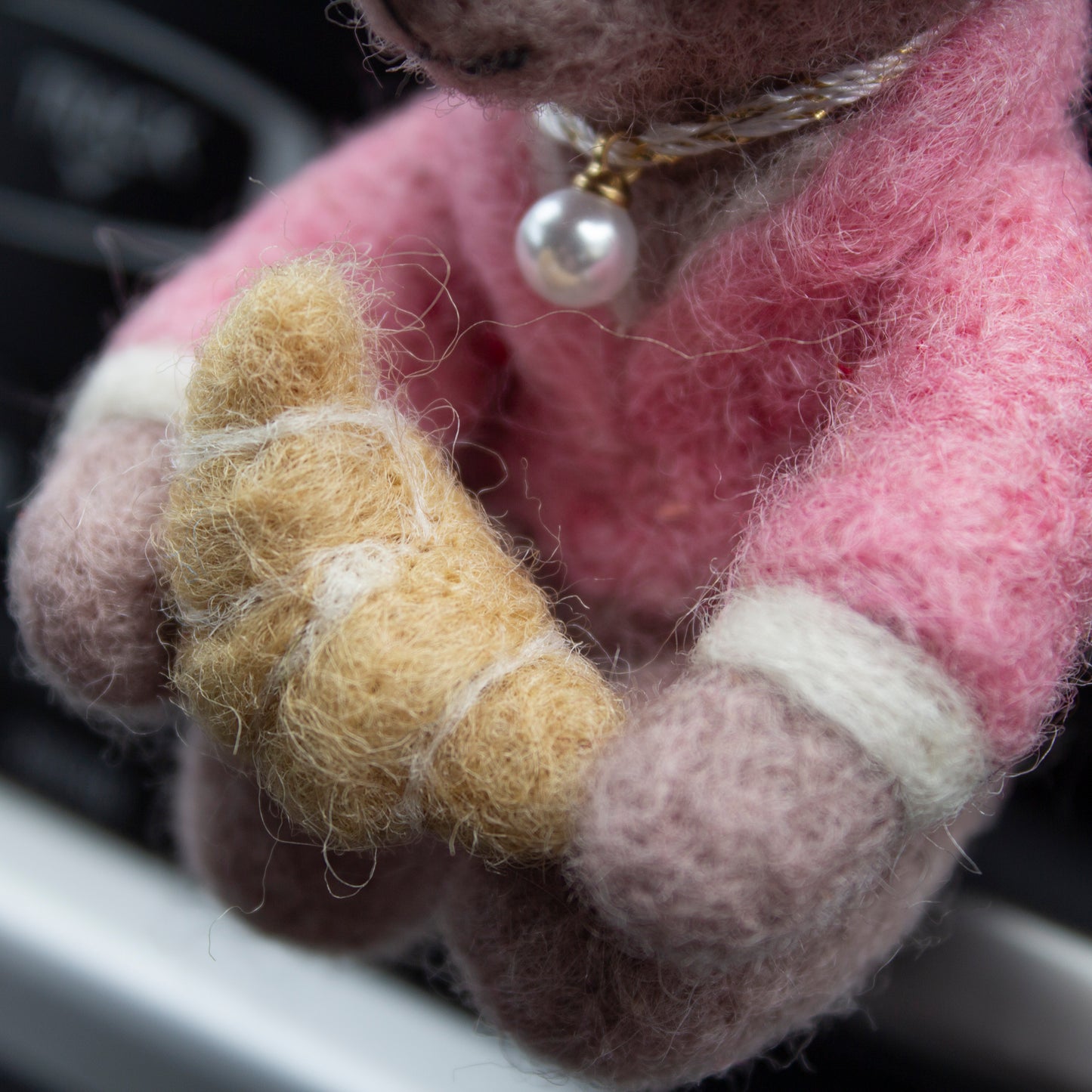 Croissant Bear Car Vent Clip