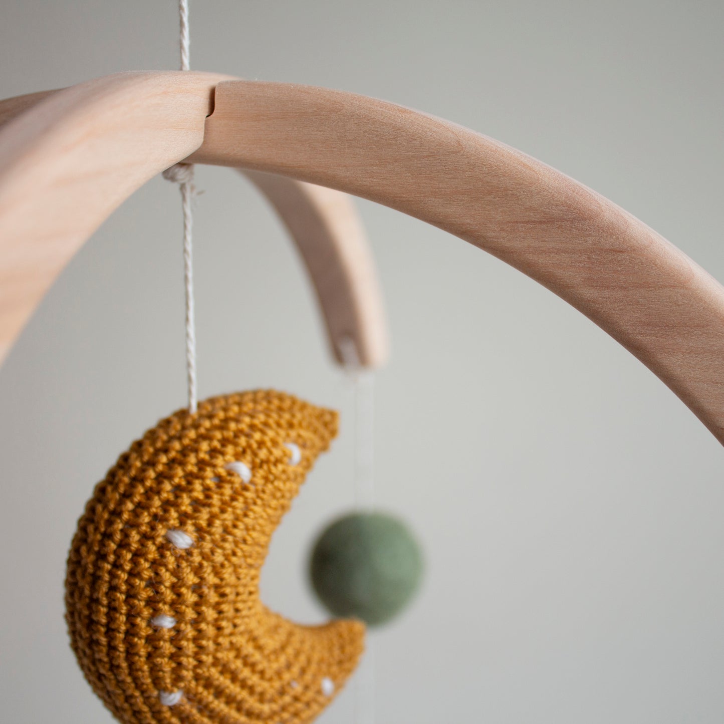 Horse Baby Mobile: Taupe Knitted Pony, Bouclé Clouds, Crochet Moon & Balls, Wool Stars (Copy)