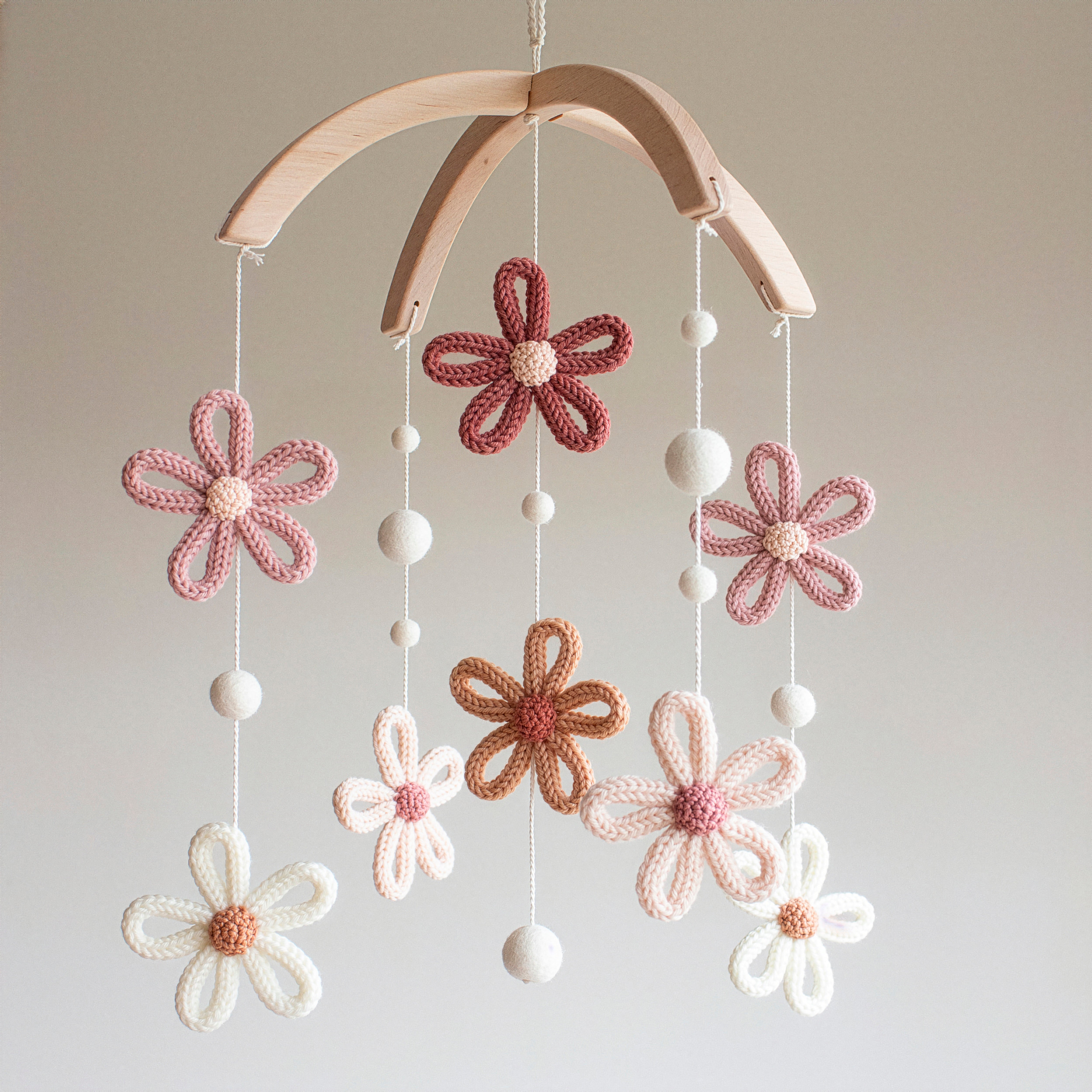 Boho Daisy Baby Mobile | Floral Botanical Nursery Decor UK