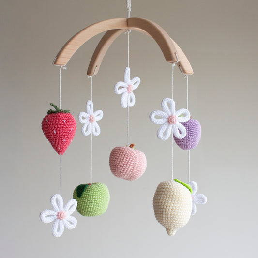 Pastel Garden Fruits Baby Mobile
