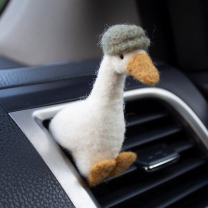 Flat Cap Goose Car Vent Clip