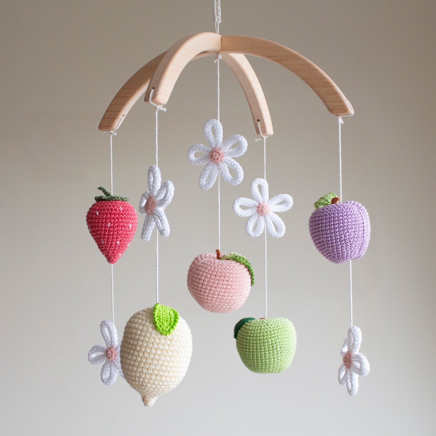 Pastel Garden Fruits Baby Mobile