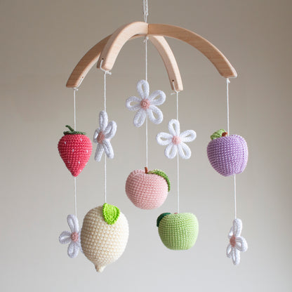 Pastel Garden Fruits Baby Mobile