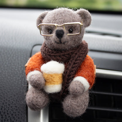 Coffee Bear Car Vent Clip