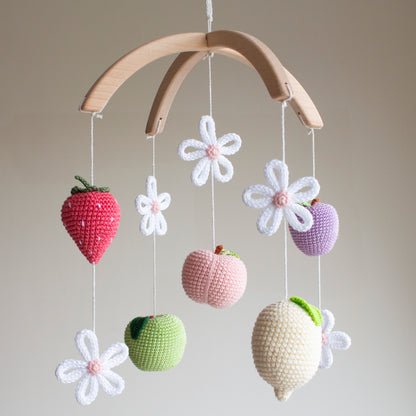 Pastel Garden Fruits Baby Mobile