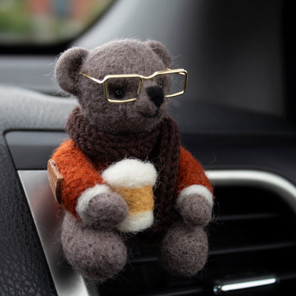 Coffee Bear Car Vent Clip