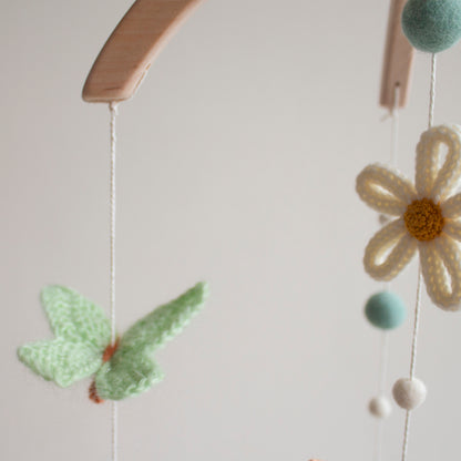 Highland Cow, Butterflies & Daisies Baby Mobile