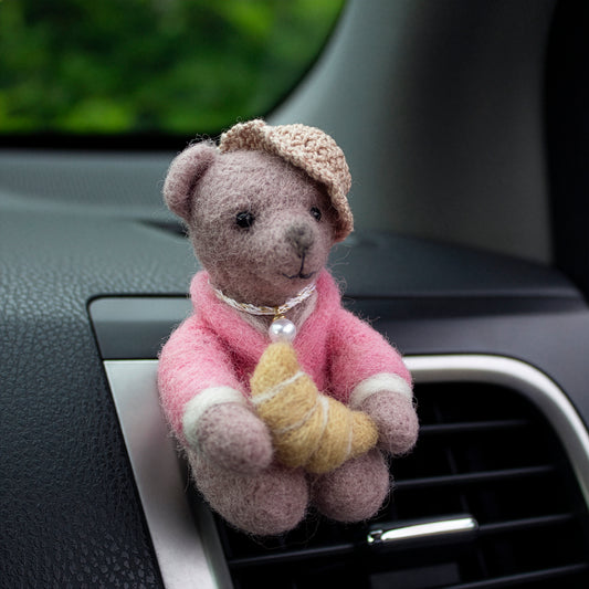 Croissant Bear Car Vent Clip