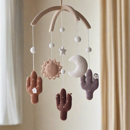 Cactuses baby mobile in brown