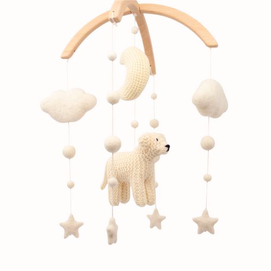 Cream golden retriever nursery mobile