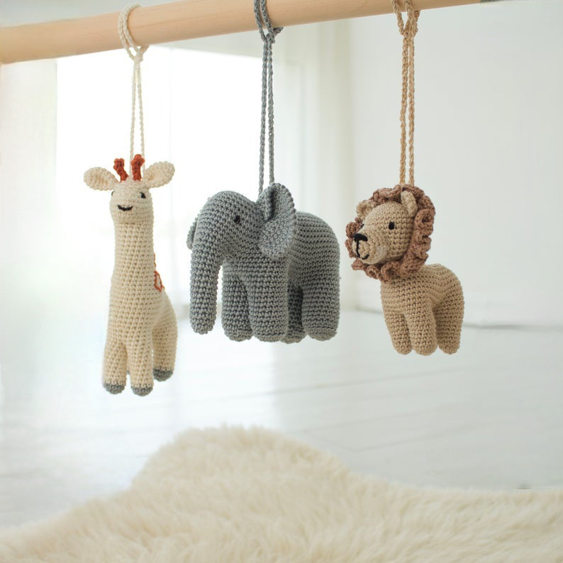 Safari Baby Gym Toys ( African animals - Giraffe, Elephant, Lion )