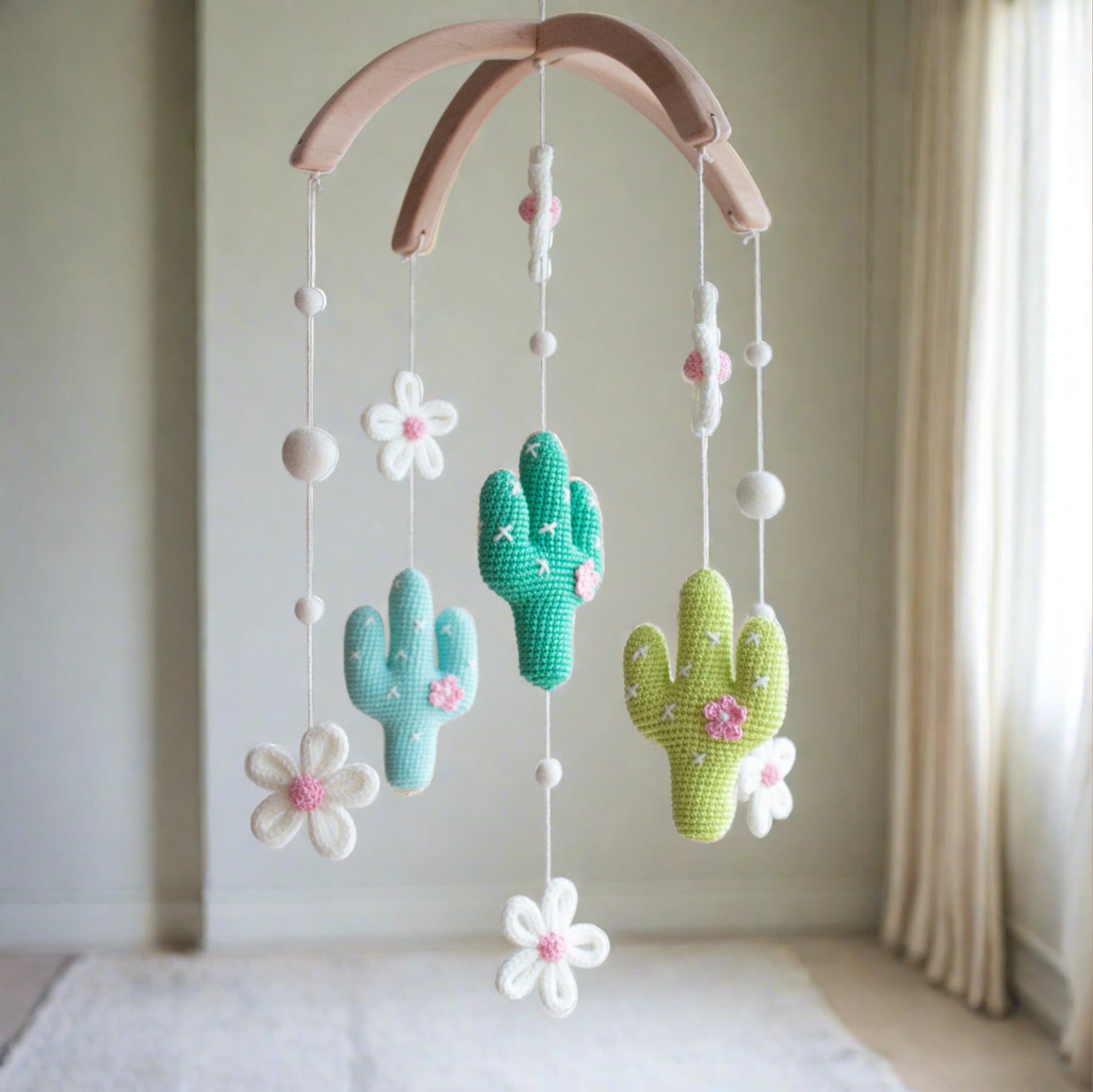 Floral cactuses nursery mobile