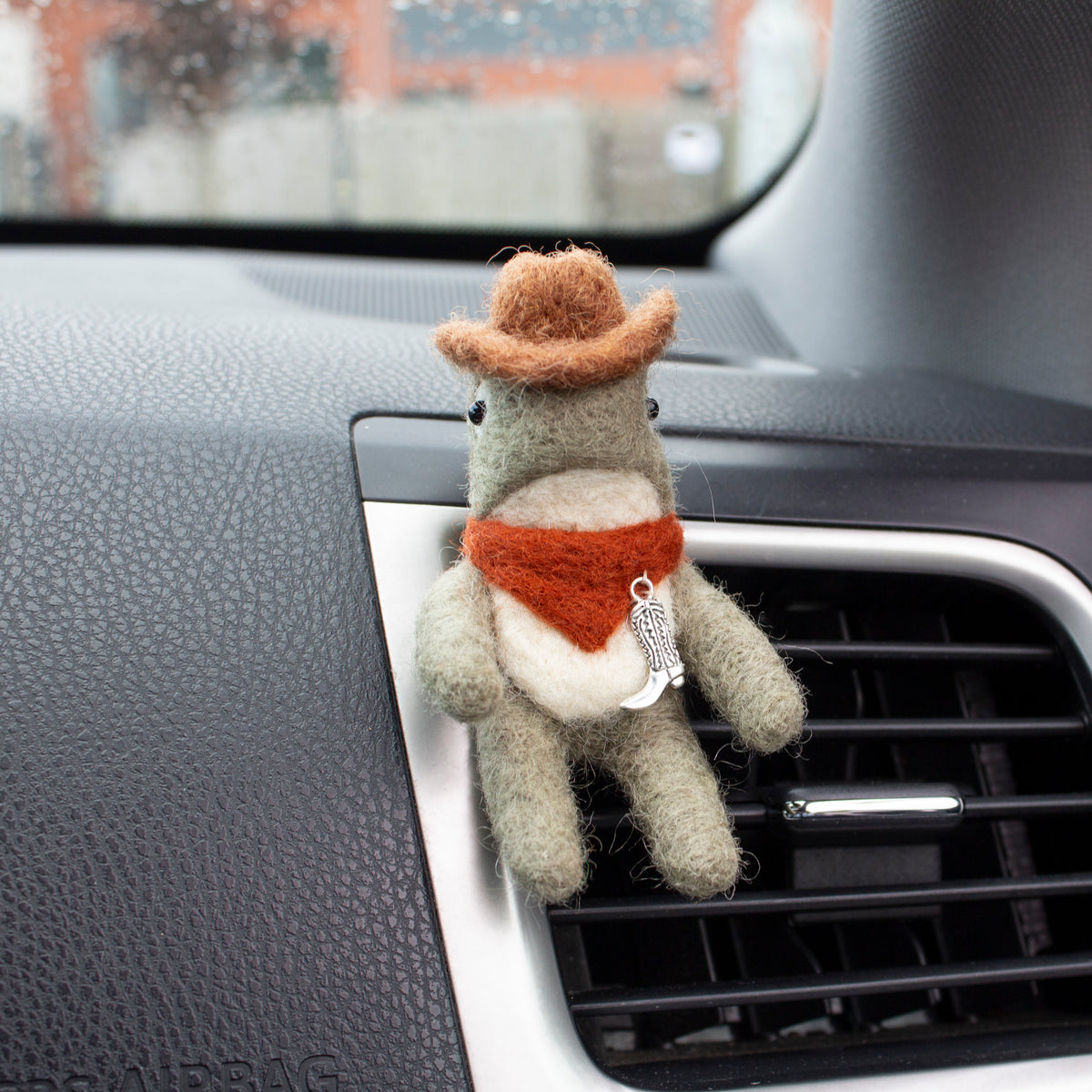 Cowboy Lizard Car Vent Clip