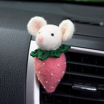 Strawberry Mouse Car Vent Clip