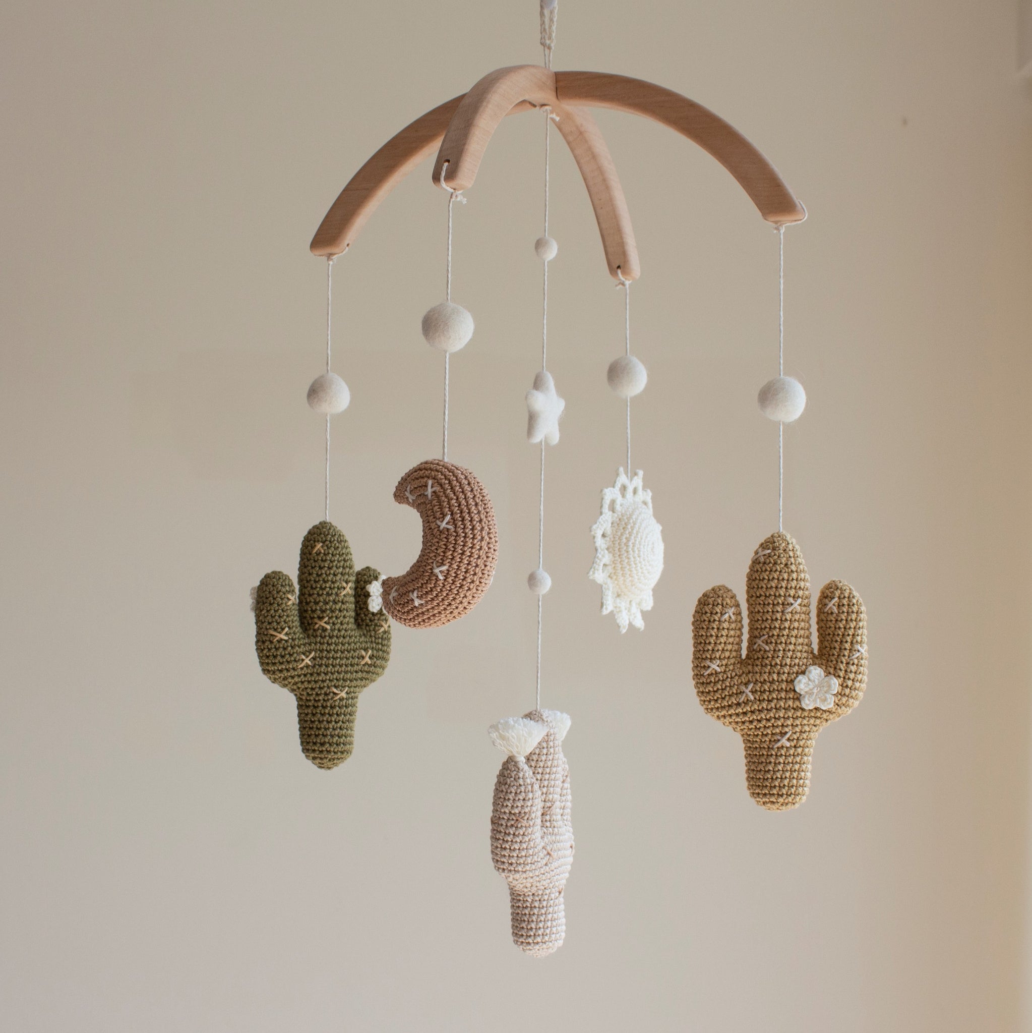 Boho Desert Cactuses Nursery Mobile