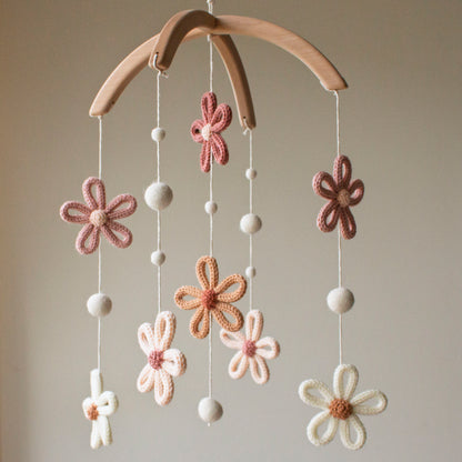 Boho Daisy Baby Mobile – Floral Decor in Terracotta & Blush