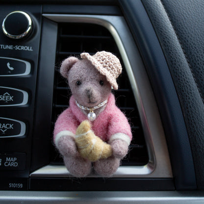 Croissant Bear Car Vent Clip