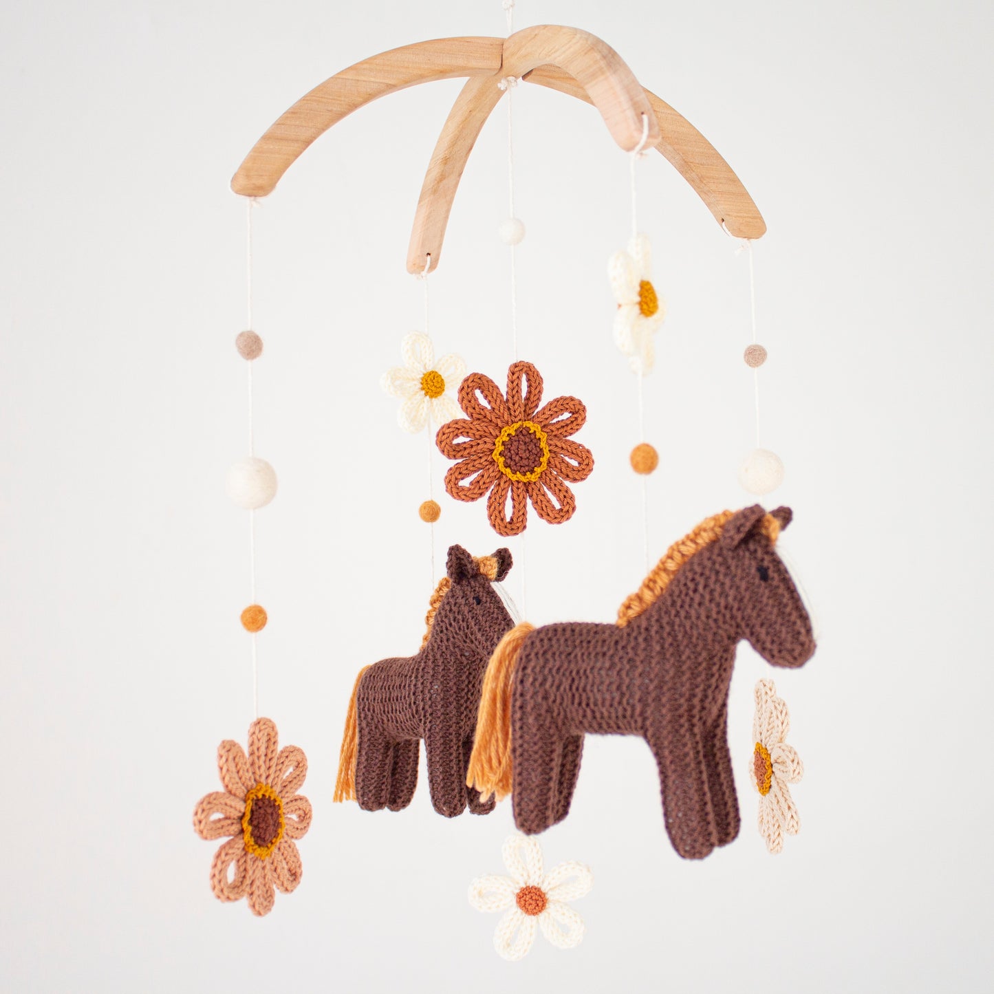 Horses, sunflowers & daisies baby mobile