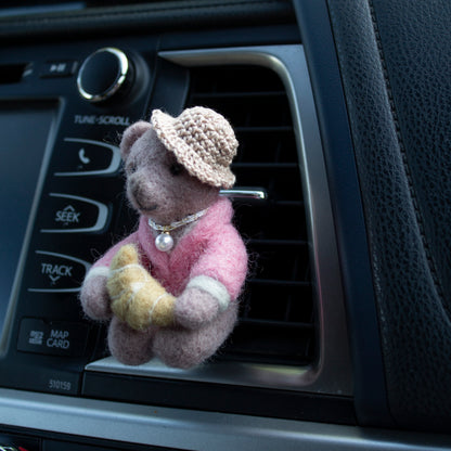 Croissant Bear Car Vent Clip