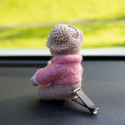 Croissant Bear Car Vent Clip