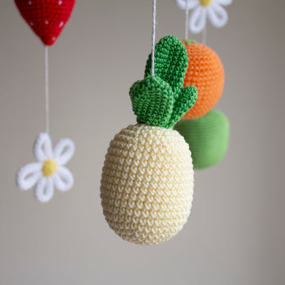 Fruits & Daisies baby mobile: Floral Garden nursery decor