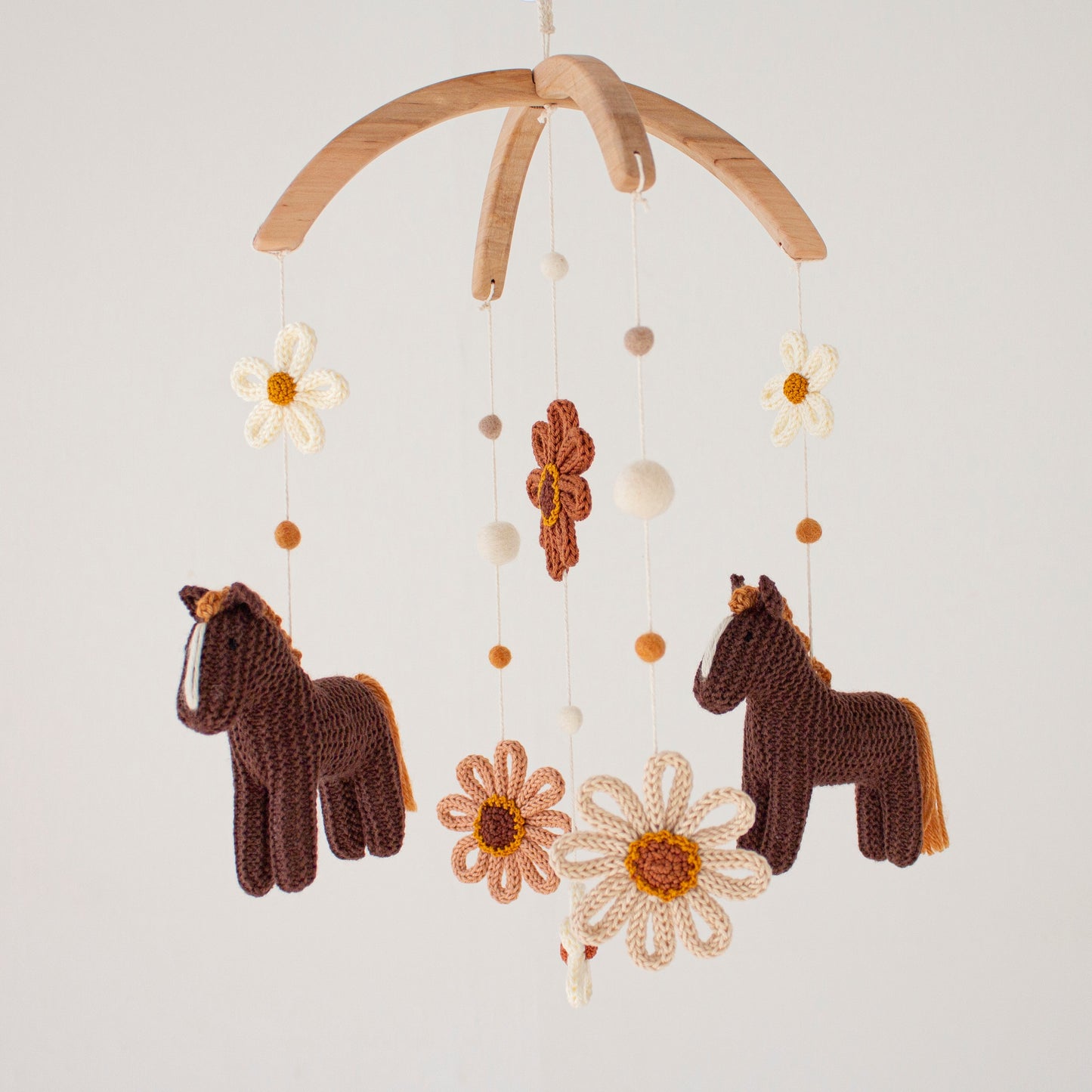 Horses, sunflowers & daisies baby mobile