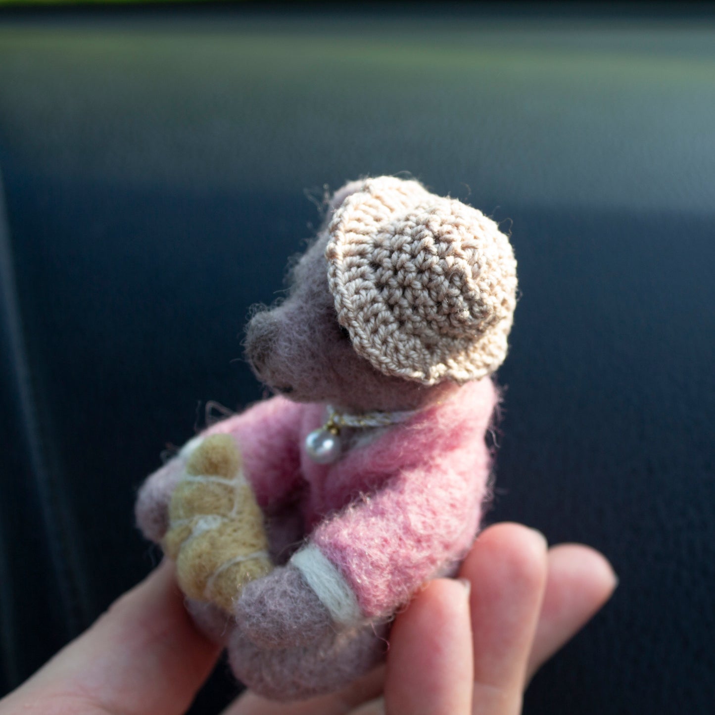Croissant Bear Car Vent Clip