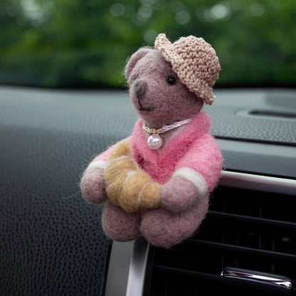 Croissant Bear Car Vent Clip