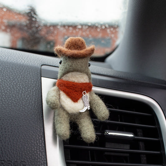 Cowboy Lizard Car Vent Clip
