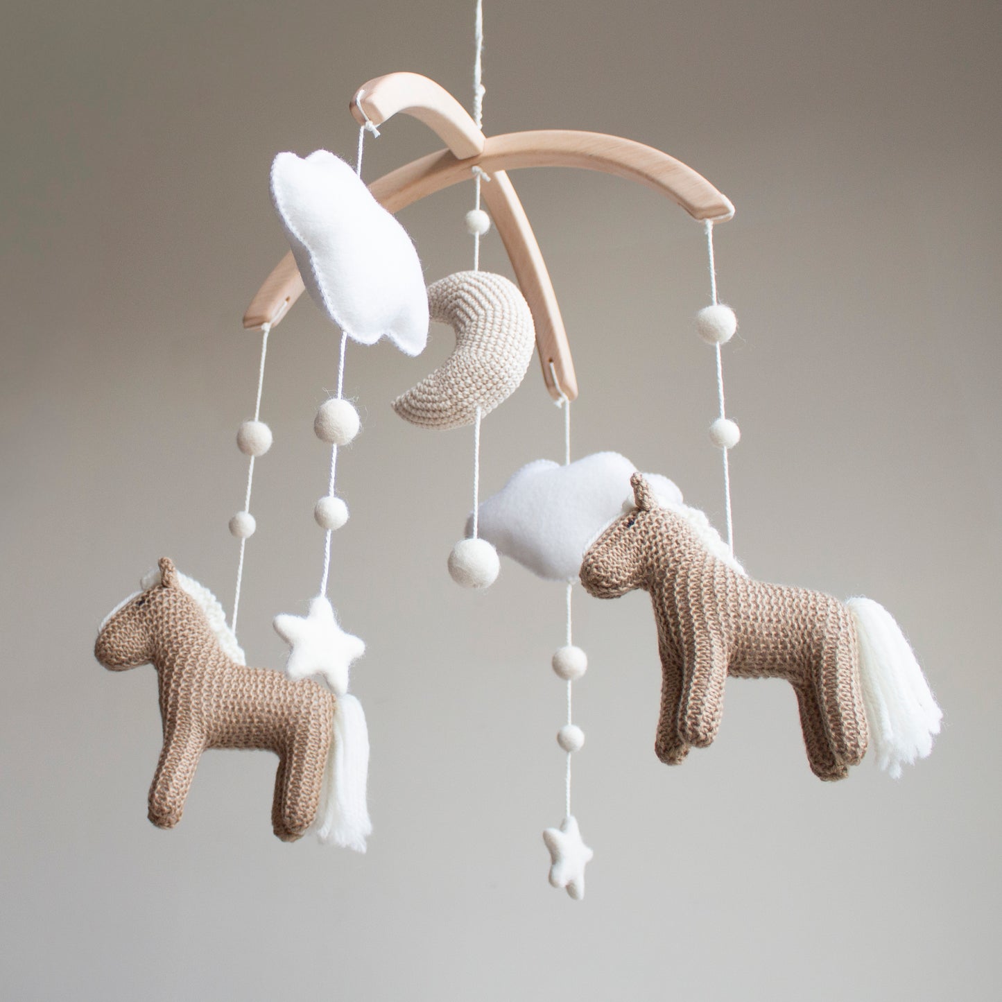 Light Brown Horses Baby Mobile – Neutral Pony & Celestial Nursery Decor (Copy)