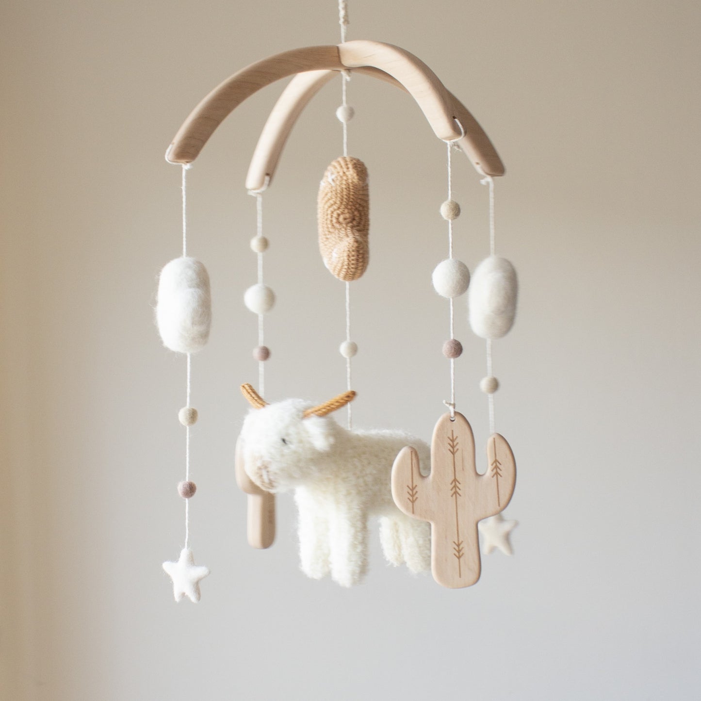 Boho longhorn cow mobile