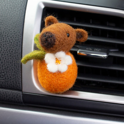 Orange Capybara Car Vent Clip