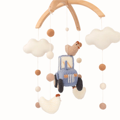 Blue Tractor Baby Mobile Drift & Dream – Farm Nursery Decor