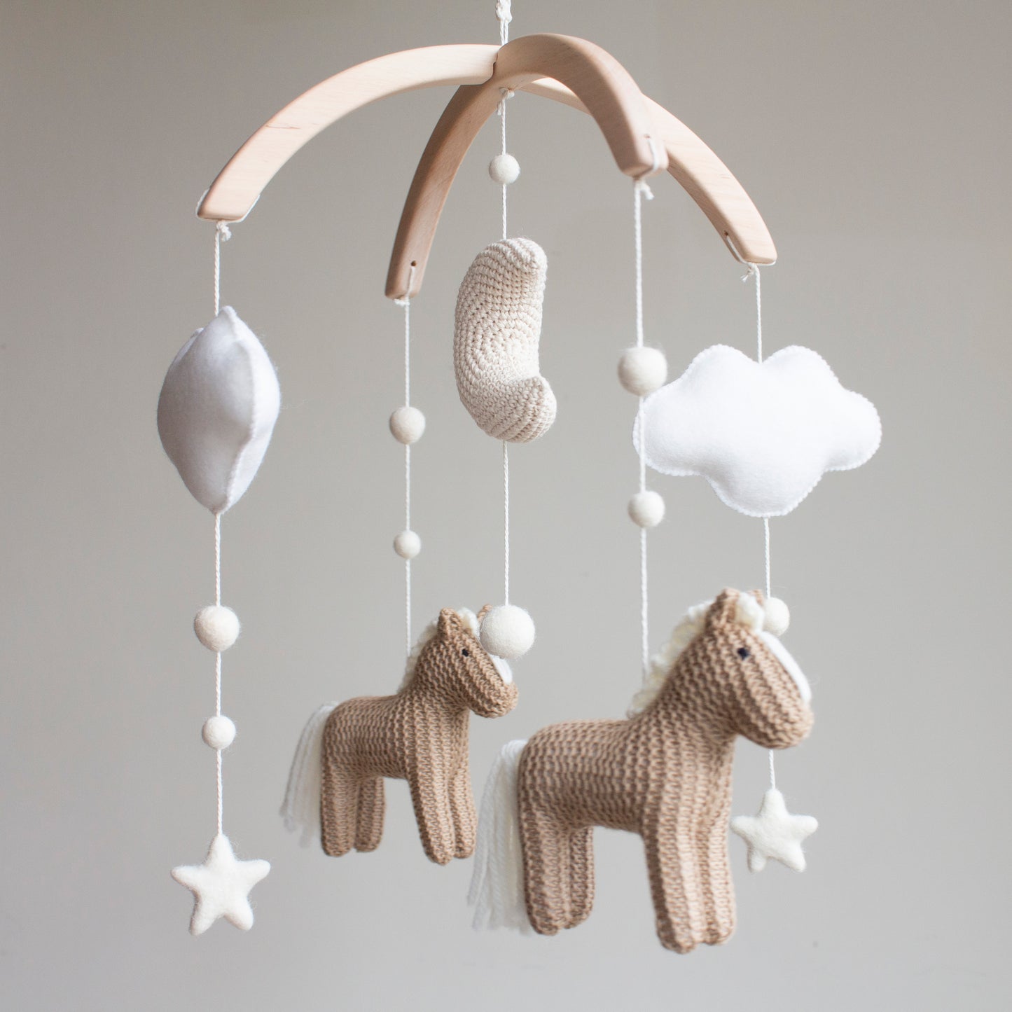 Light Brown Horses Baby Mobile – Neutral Pony & Celestial Nursery Decor (Copy)