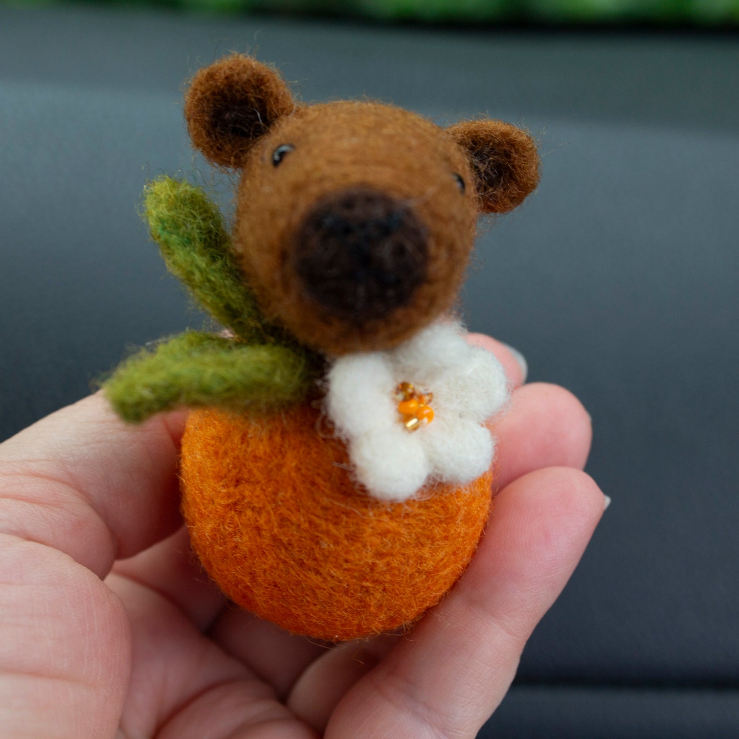 Orange Capybara Car Vent Clip