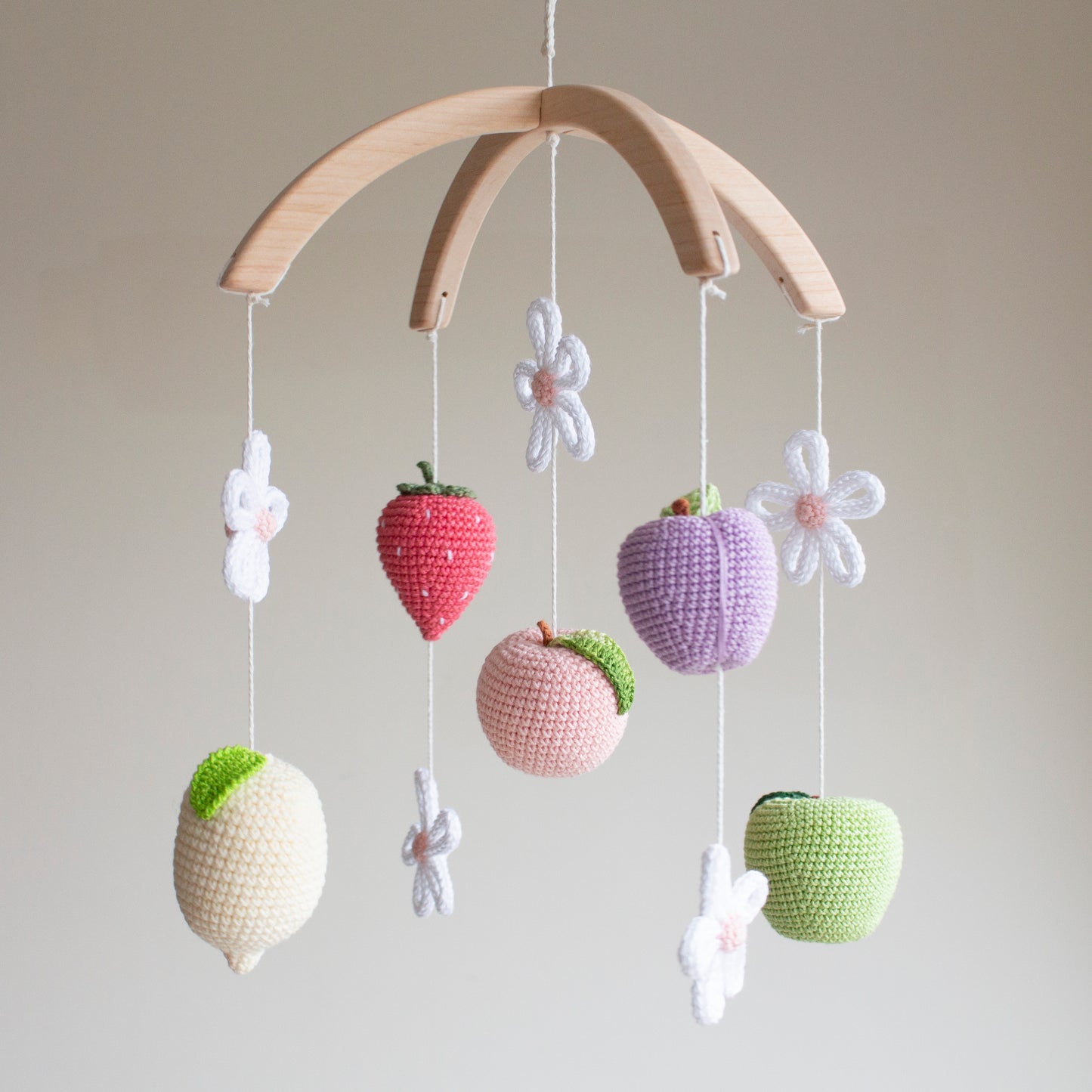 Pastel Garden Fruits Baby Mobile