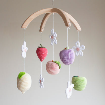Pastel Garden Fruits Baby Mobile