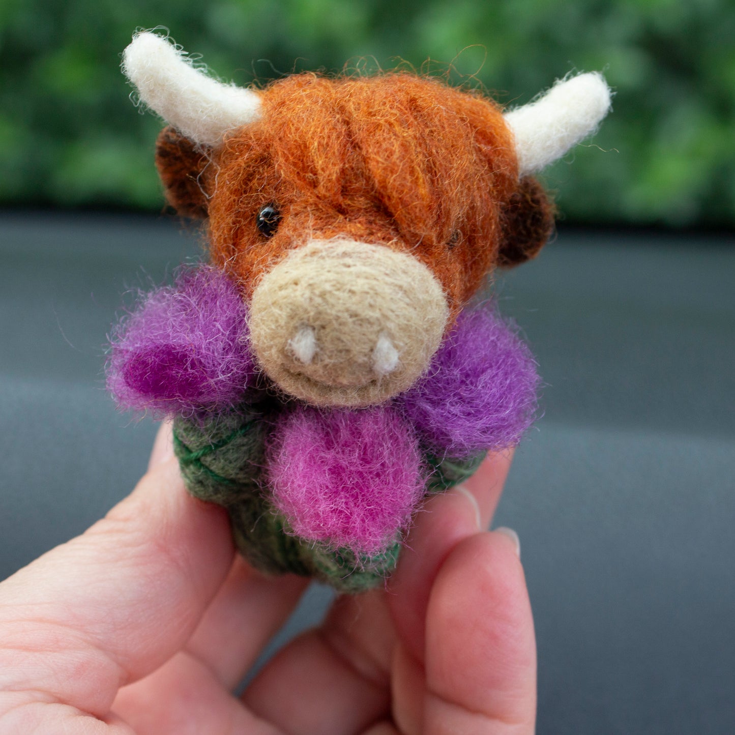 Highland Cow & Thistle Car Vent Clip