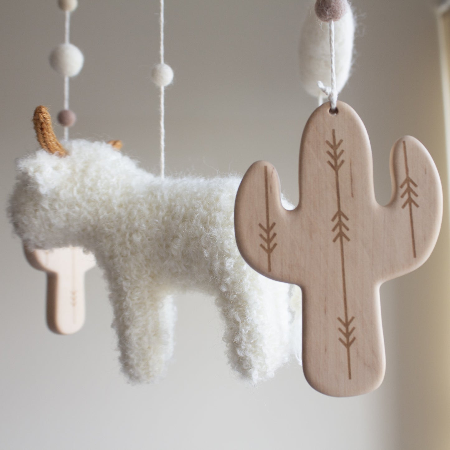 Boho longhorn cow mobile