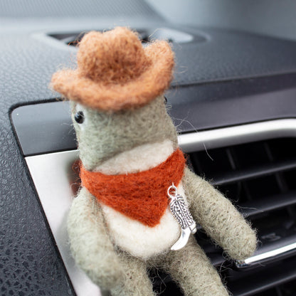 Cowboy Lizard Car Vent Clip