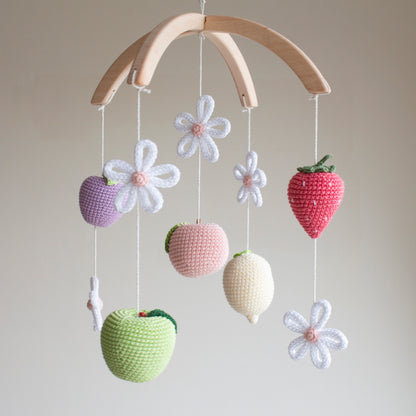 Pastel Garden Fruits Baby Mobile