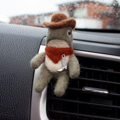 Cowboy Lizard Car Vent Clip