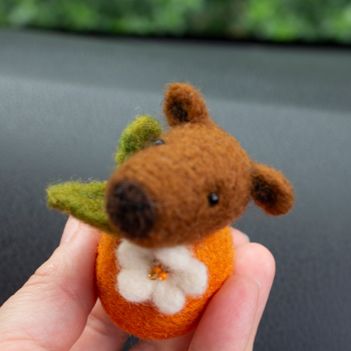 Orange Capybara Car Vent Clip